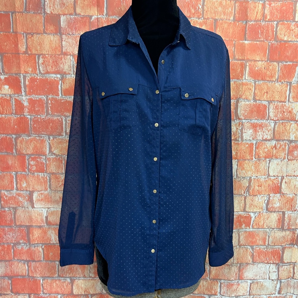 MNG Raised Dot Button Down‎ Top